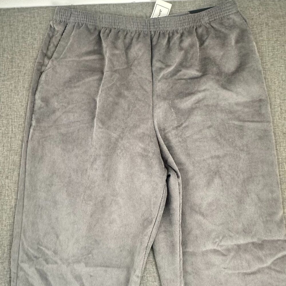 Alfred Dunner Corduroy Pants lightweight Gray Size 18 Proportioned Short Elasti - Picture 7 of 15